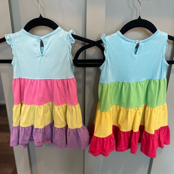 Hanna Andersson color block twirl dresses 2t girls lot Anderson Hannah - Picture 2 of 5
